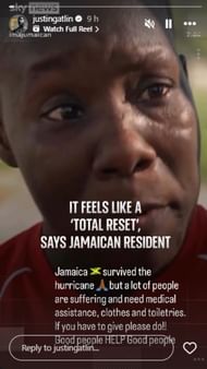 Screenshot of Gatlin's Instagram story.